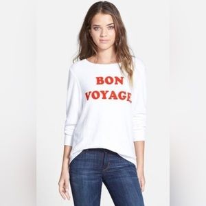 Wildfox BON VONYAGE Pullover in White 🤍❤️